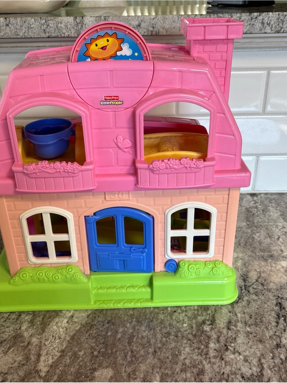 Fisher Price Little People House 2008 Happy Sounds Pink P3329 Mattel WORKING